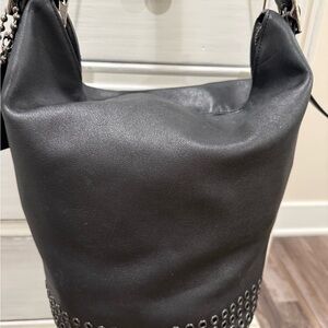 COACH Bleeker Black Leather Shoulder/crossbody with metal grommets- vintage